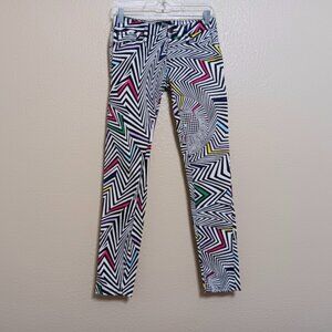 Abbey Dawn Vtg Retro Printed Skinny Pants